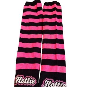 Sock Guy Women's medium Pink and Black Striped arm warmers for cycling